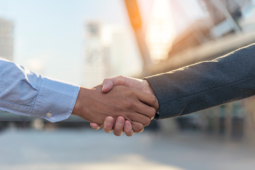 Lawyer partnership Businessman handshake together Notary lawfirm. Two Men Trust honesty business customer handshake promise respect partner. Diversity solidarity team Partner hands together teamwork