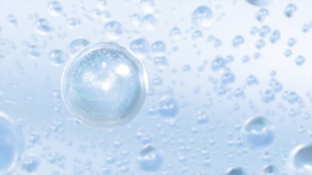 istock Transparent balls, holographic liquid blobs floating in space, and artistic bubbles. 1406680922