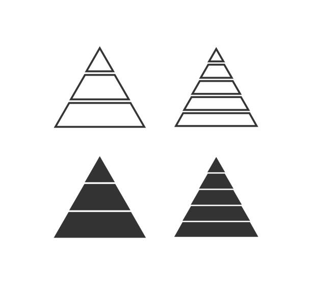 ilustrações de stock, clip art, desenhos animados e ícones de career, finance, pyramide icon. triangle symbol. sign level chart vector. - picto