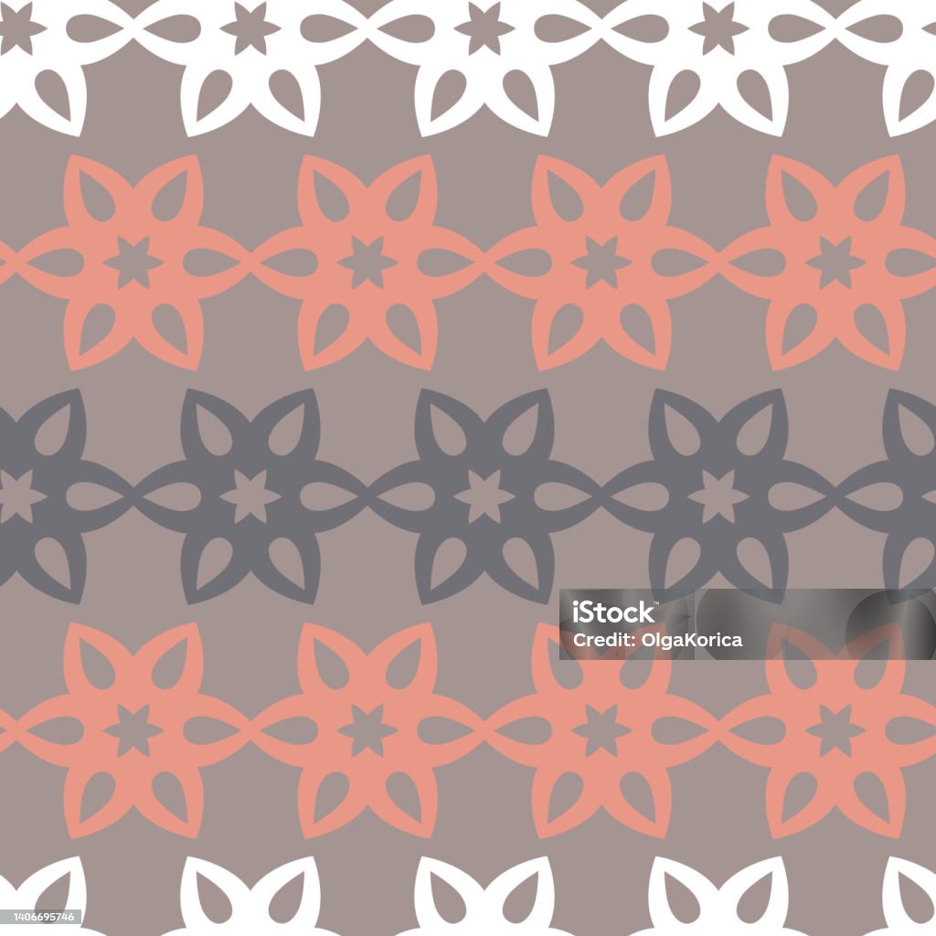 Hoa Đối Xứng Màu Xám Trắng Hồng Hoa Văn Liền Mạch Hình Học Cho Dệt ...