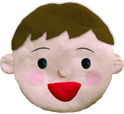 3d clay art boy smiling icon