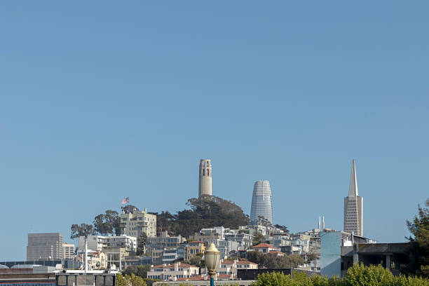 scenic view to skyline of San Francisco from Pier 39, USA