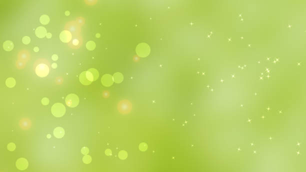 istock Green bright blur background with circles and particles 1406704194
