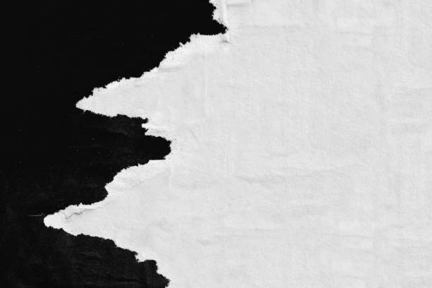 istock Blank white black old ripped torn paper crumpled creased posters grunge textures backdrop backgrounds placard 1406705352