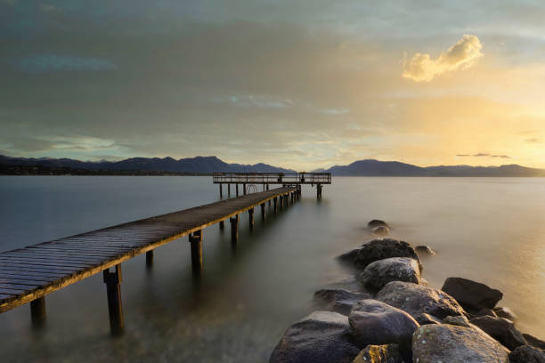 istock Long exposure at sunset on Lake Garda 1406705826