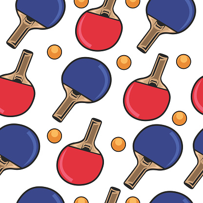 Ping pong sport seamless pattern