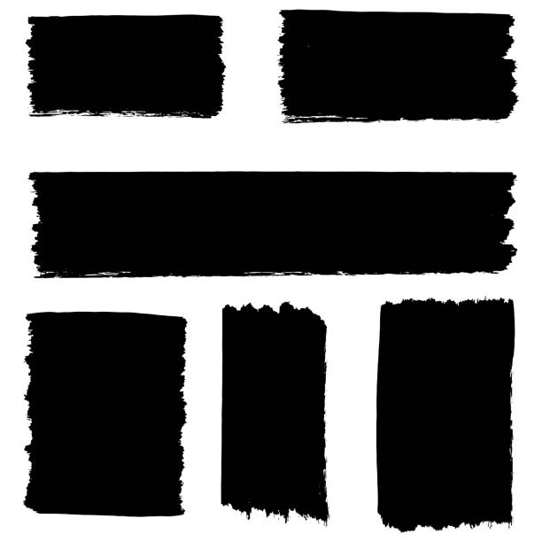 ベクトルブラシの手描きグラフィック要素のコレクション。白い背景に分離されたベクトルブラシストロークのセット。ベクトルの図。 - design symbol blob square shape点のイラスト素材／クリップアート素材／マンガ素材／アイコン素材