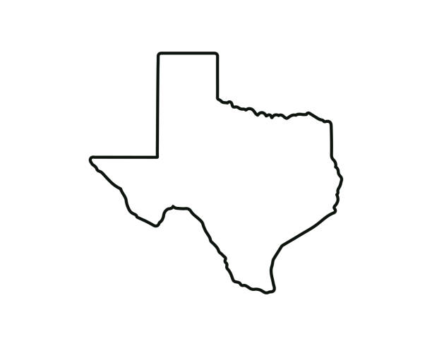 карта штата сша. техасский контурный символ. векторная иллюстрация - техас stock illustrations