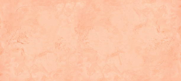 Pastel peach color painted old rough cement plaster widescreen texture. Aged exterior wall light orange wide background Pastel peach color painted old rough cement plaster widescreen texture. Aged exterior wall light orange wide background terracotta color stock pictures, royalty-free photos & images