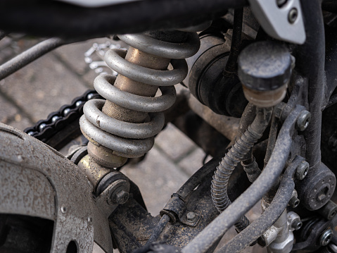 Motorcycle Shock Absorber Close-up