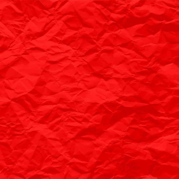 istock Colorful red crumpled paper texture. Rough grunge old blank. Colored background. Vector illustration 1406719816