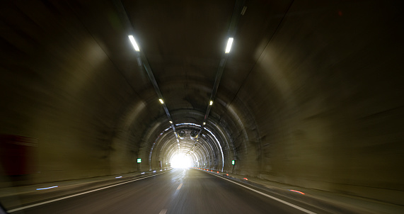 Dbayeh Historical Tunnel and empty highway during the lockdown caused by covid-19 virus