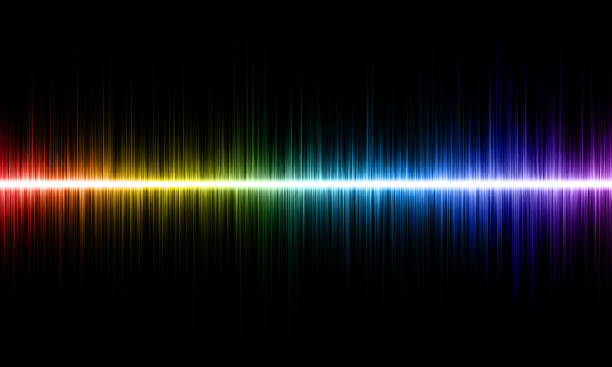 istock Abstract colourful music sound wave on black background 1406725815