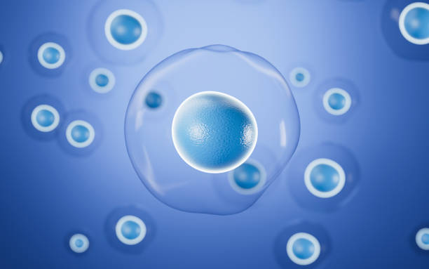 istock Lots of dissociative blue cells, 3d rendering. 1406726932
