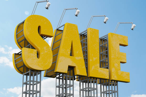 istock Yellow Sale Road Sign Banner 1406727078