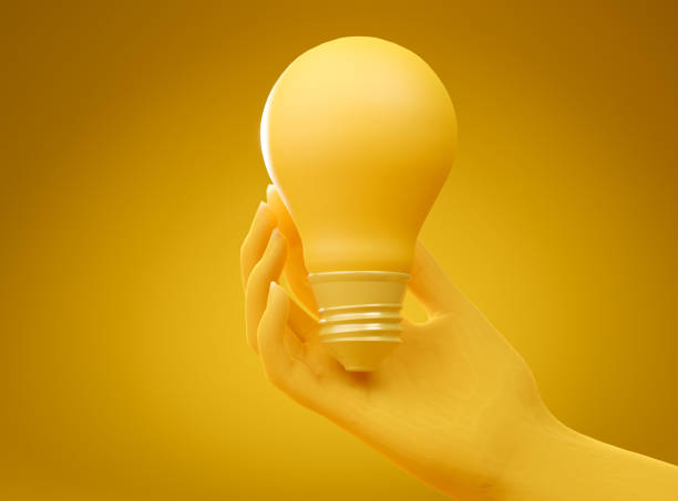 istock Human hand holding yellow light bulb. Concept of energy saving, ecology, innovation,environment care and protection. 3D rendering. 1406728603