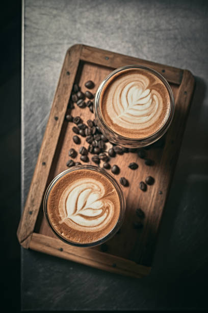 istock Selective focus cup of hot latte art coffee 1406734348