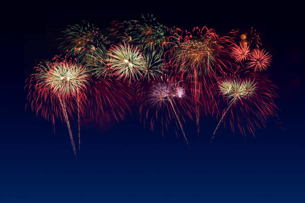 istock Colorful fireworks celebration and the twilight sky. 1406737036