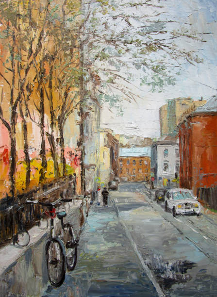 istock Spring day in Saint Petersburg, oil painting. 1406738501