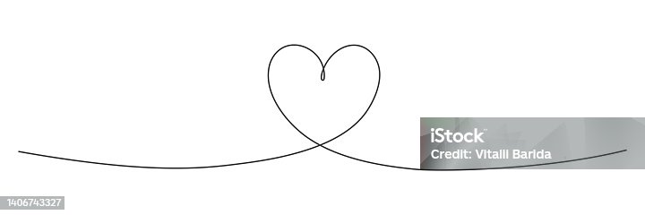 istock Continuous one line drawing heart. 1406743327