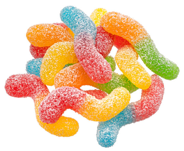 istock Sour gummy worms isolated on white background 1406744002