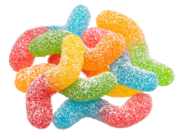 istock Sour gummy worms isolated on white background 1406744031