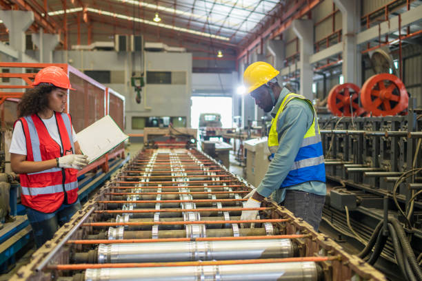 istock Foreman or  worker working in warehouse. Industrial and industrial workers concept. worker woman order details and checking goods and Supplies. 1406744272