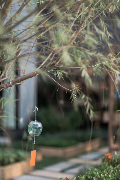 istock Japanese traditional glass bell with natural background. 1406746221