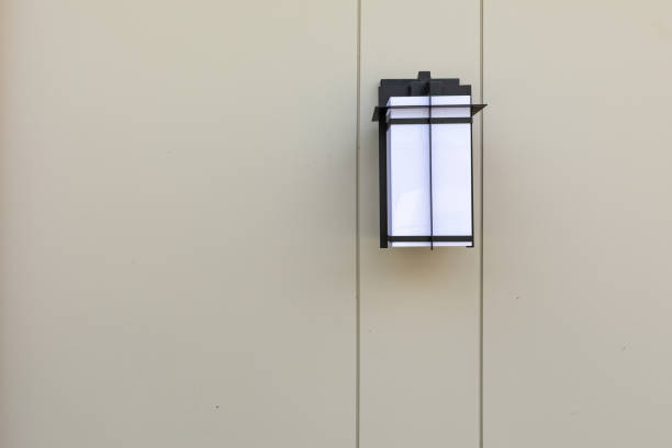 istock Lamp beside the brick wall style 1406746511
