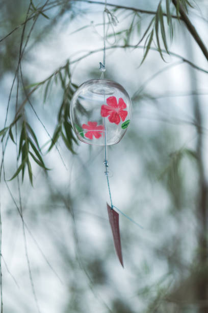 istock Japanese traditional glass bell with natural background. 1406748076