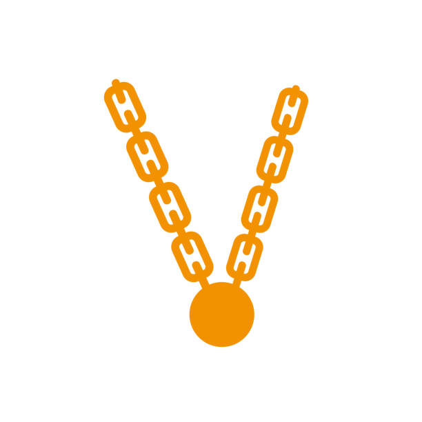 ilustrações de stock, clip art, desenhos animados e ícones de chain necklaces on isolated white background - gold chain chain circle connection