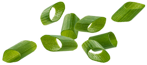 istock Green onion, chopped chives isolated on white background 1406749602