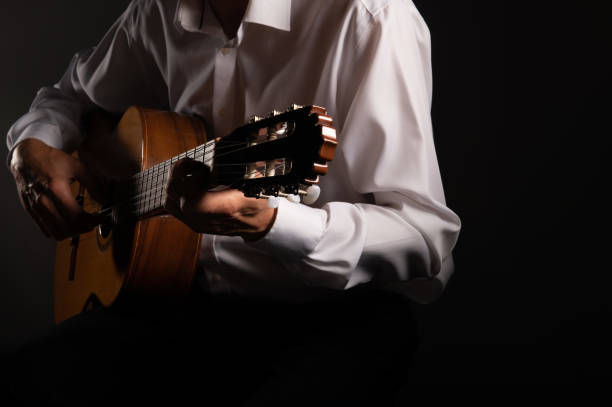 istock Spanish classical guitar and guitarist's hands 1406755624