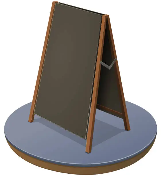 Vector illustration of Black Sandwich board (cut out)