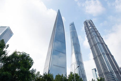 Shanghai landmark skyscraper in the lujiazui financial district, Shanghai, China.