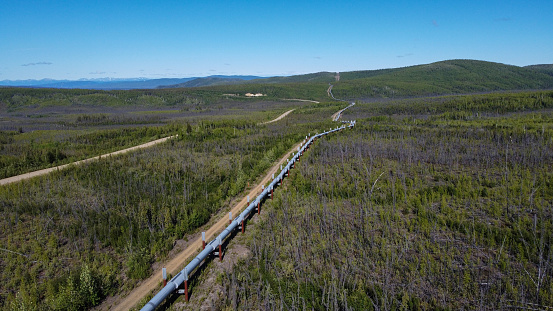 Trans-Alaska Pipeline Section near Fairbanks,Alaska,USA