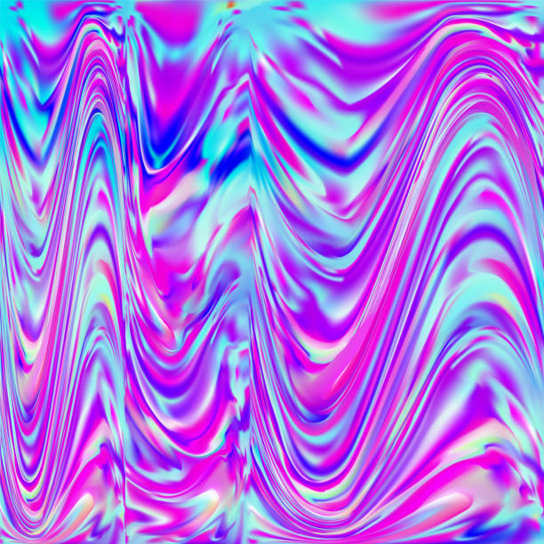 istock Trendy Neon Fluorescent and Psychedelic Background. Holographic Rainbow Wallpaper. 1406759891