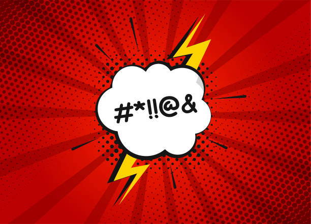 illustrazioni stock, clip art, cartoni animati e icone di tendenza di bolla vocale con parolacce. - parolaccia