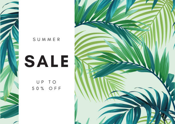 Hawaiian floral design with monstera palm leaves. Exotic tropical summer vector background. Hawaiian floral design with palm leaves. Exotic tropical summer background, vector illustrtion. palm leaf stock illustrations
