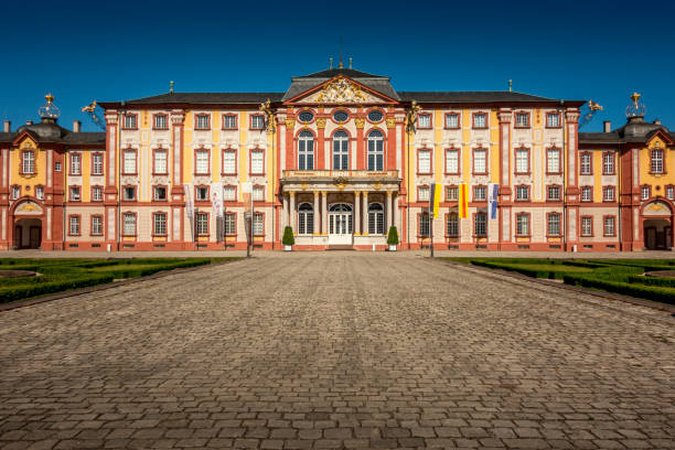 Bruchsal, Germany - June 30, 2022: Baroque style castle in Bruchsal in Germany.