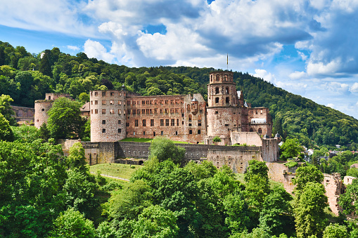 Heidelberg, Germany - July 2022: Old historic Heidelberg castle in Germany