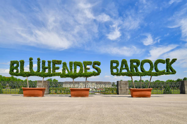 'Blooming Baroque' Ludwigsburg Ludwigsburg, Germany - July 2022: Sign made out of plants saying 'Blühender Barock'. Name for the gardens around the residential palace in Ludwigsburg, meaning 'Baroque in bloom' ludwigsburg photos stock pictures, royalty-free photos & images