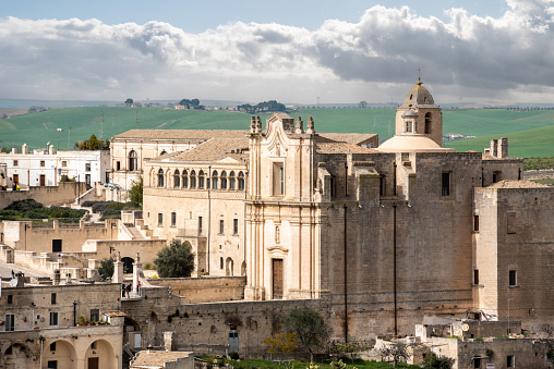 View on convent Saint Agostino in Matera, Italy