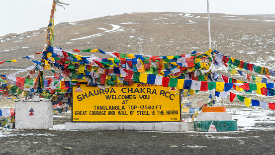 Leh Ladakh, India - 04 July, 2022 - Tanglang La is a high mountain pass located in the Ladakh region