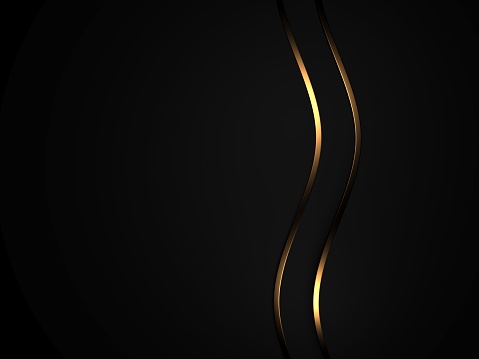 Luxury abstract background. Dark black gold. premium design  mock up. 3d rendering