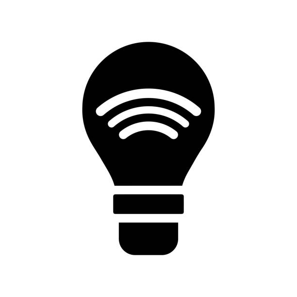 電球、色相、光、電球、スマートアイコン。黒のベクターグラフィック。 - led lighting equipment light light bulb点のイラスト素材／クリップアート素材／マンガ素材／アイコン素材