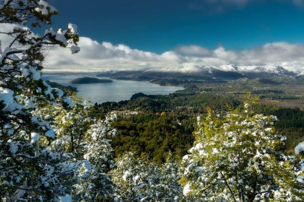 istock Snowed mountain and lakes view 1406785710