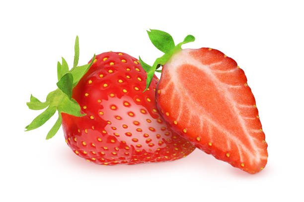 istock Strawberries on an isolated white background 1406790089