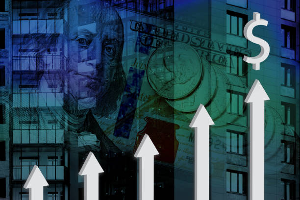 istock 3d up arrows on background of building under construction and US banknotes. Concept of increasing housing costs, uncertainty in business, financial transactions during global crisis 1406790227