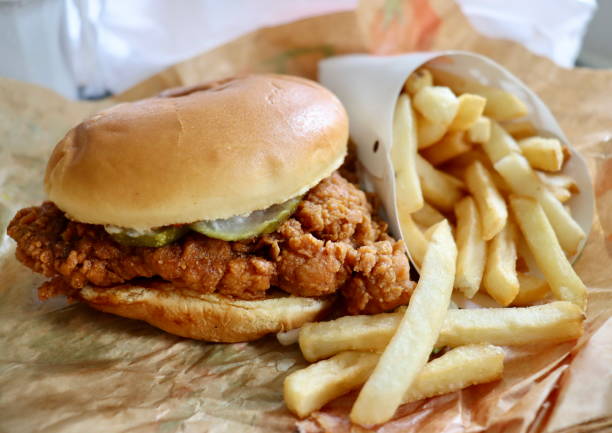 istock Fast Food Fried Chicken Sandwich 1406792739